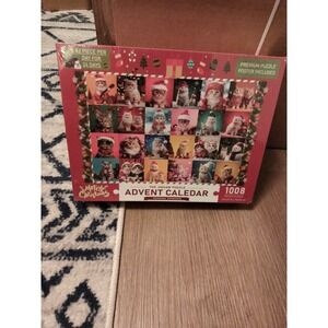 Christmas Advent Calendar Puzzles for Adults 1008 Pieces, Cat Mosaic Sealed New